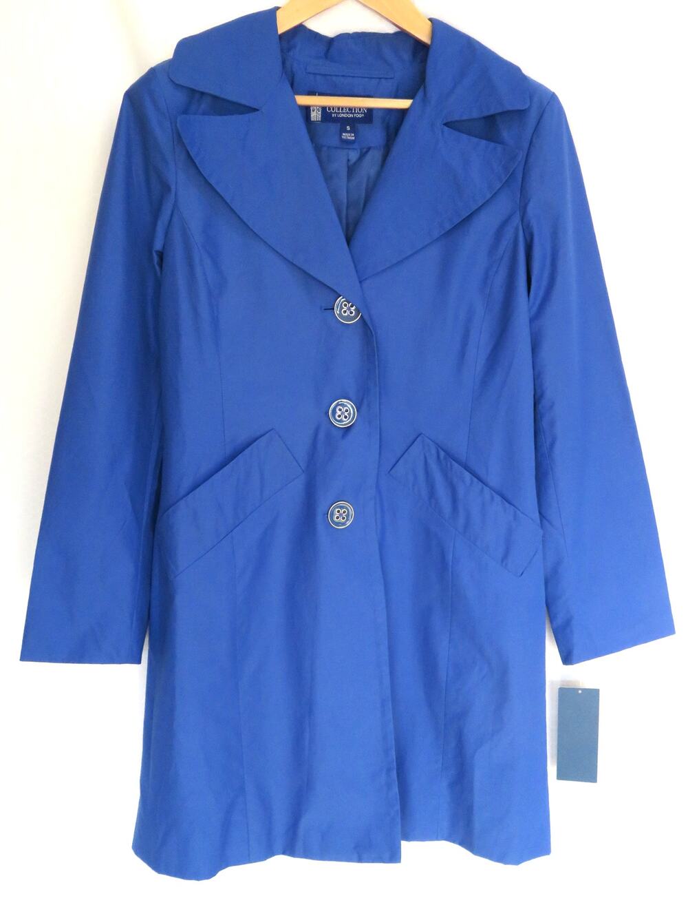 Nwt LONDON FOG The Tower Collection Back Pleated Water Resistant Trench Coat S